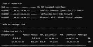 netstat-r table de routage