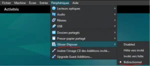 Glisser-Déposer bidirectionnel virtualbox